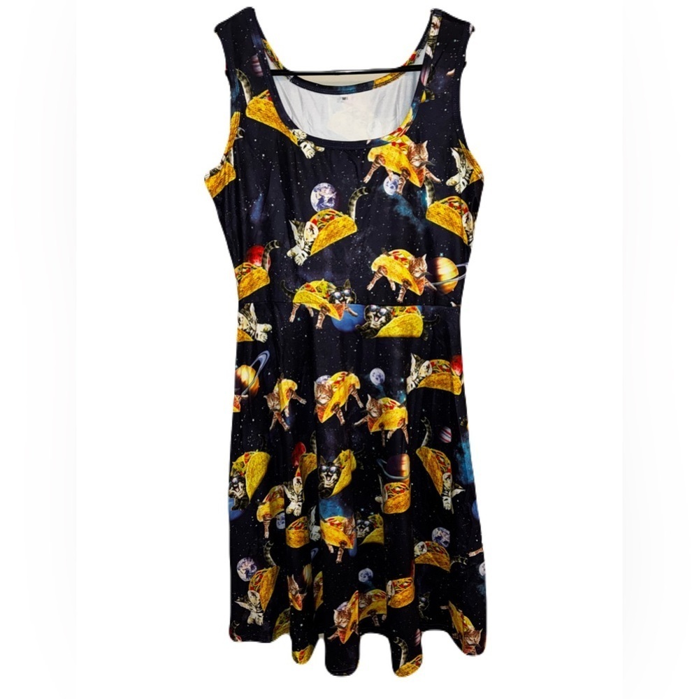 💰Galaxy Space Cats Taco Sleeveless new Sz M
Scoop Neck A Line Midi Dress whimsy